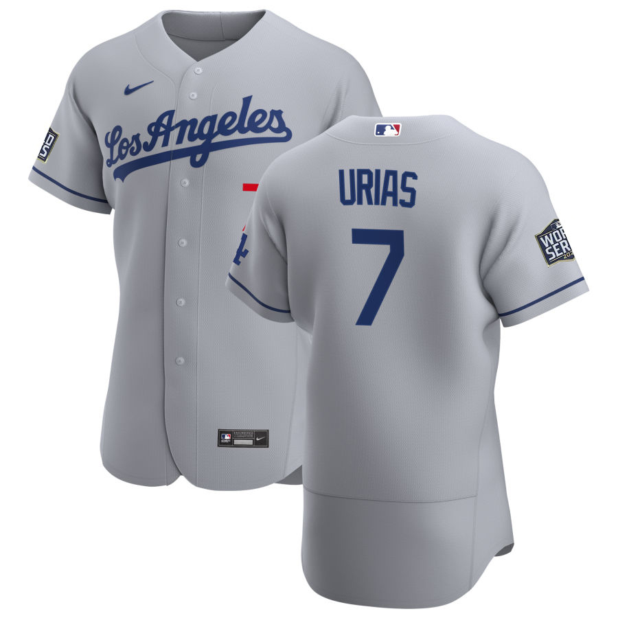 Los Angeles Dodgers #7 Julio Urias Men Nike Gray Road 2020 World Series Champions Authentic Team MLB Jersey->los angeles dodgers->MLB Jersey